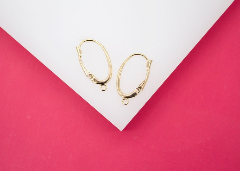 24mm French Lever Earring Hooks Closure With Dangle Hoop