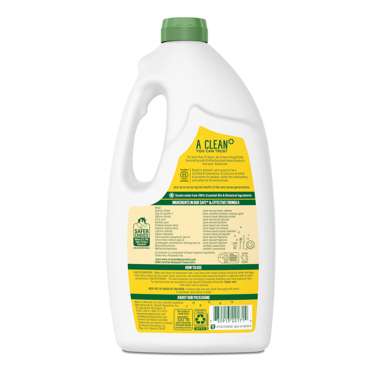 Seventh Generation レモンセント 自動食器洗い機用洗剤 (6x42 Oz)