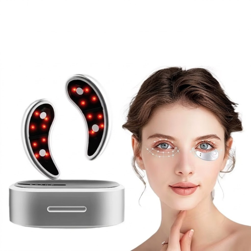 GlowEyes™ LEDレッドライトアイケアセラピーEMSパルスマイクロカレントデバイス 目元マッサージャー 疲労緩和 目元シワ改善